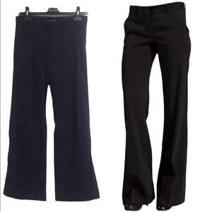 Theory Emery Crunch Linen Wide Leg Pants Black 0